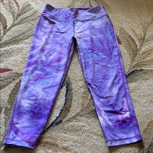 Vogo Purple tie dye Capri leggings.